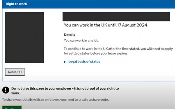 right to work example to apply for eu settlement scheme