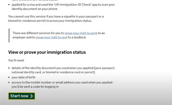step by step to the settled status in the official website