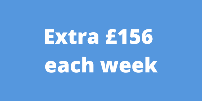 Extra £156 each week universal credit